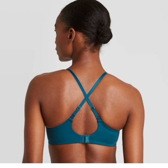 Auden Icon Full Coverage L/Lined Bra w/Lace Teal 32DDD (but fits like a 32D) NWT - Picture 2 of 3